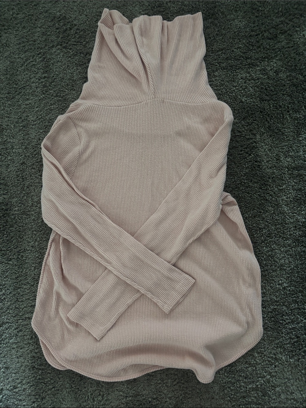 LOFT Cozy Ribbed Cowl-Neck Sweater Tunic - Blush